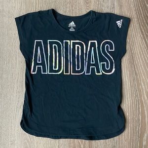 ADIDAS black cotton blend top